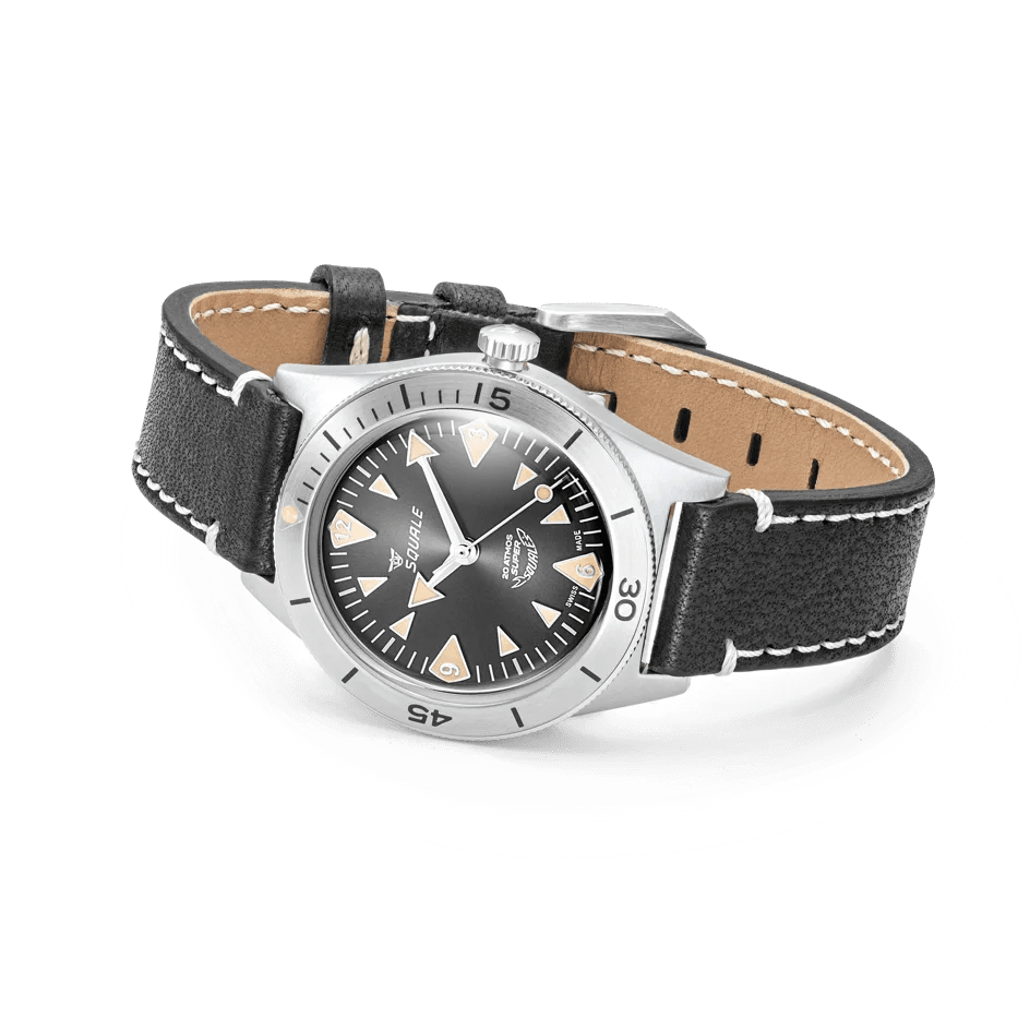 SQUALE SUPER - SQUALE BIG ARROWS BLACK LEATHER - WATCHH