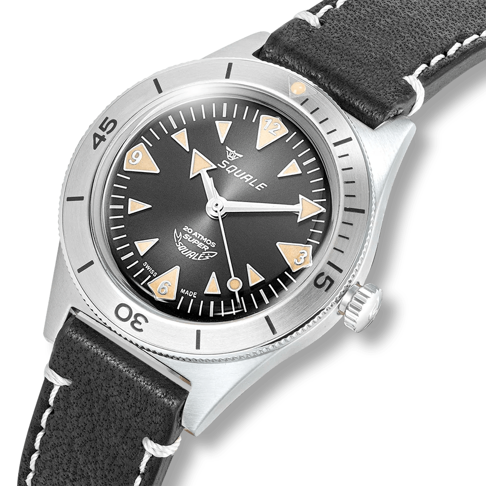 SQUALE SUPER - SQUALE BIG ARROWS BLACK LEATHER - WATCHH