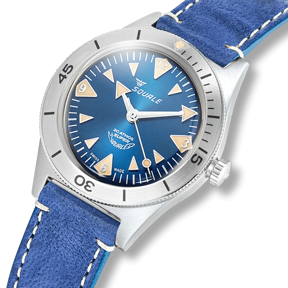 SQUALE SUPER - SQUALE BIG ARROWS BLUE LEATHER - WATCHH