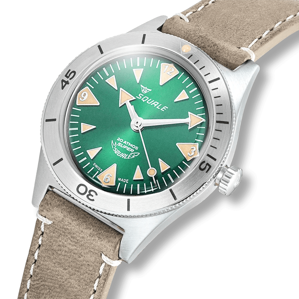 SQUALE SUPER - SQUALE BIG ARROWS GREEN LEATHER - WATCHH