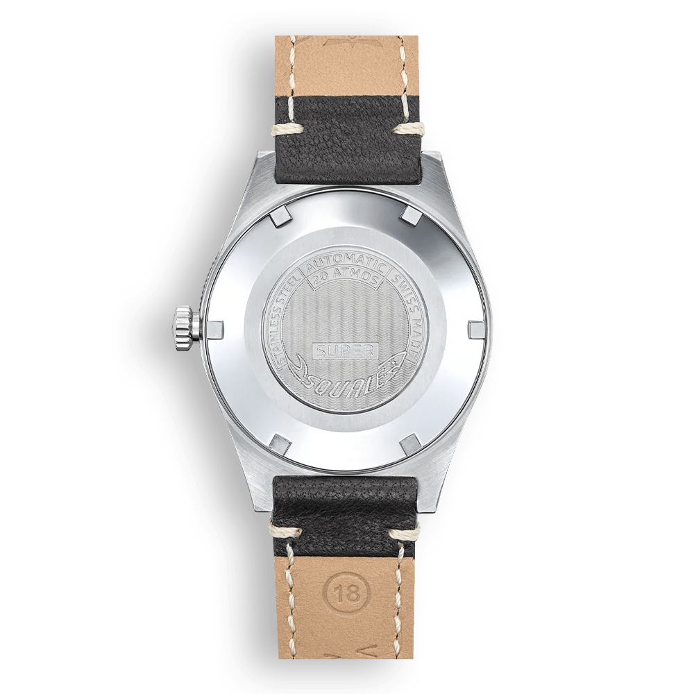 SQUALE SUPER - SQUALE SUNRAY BLACK LEATHER - WATCHH