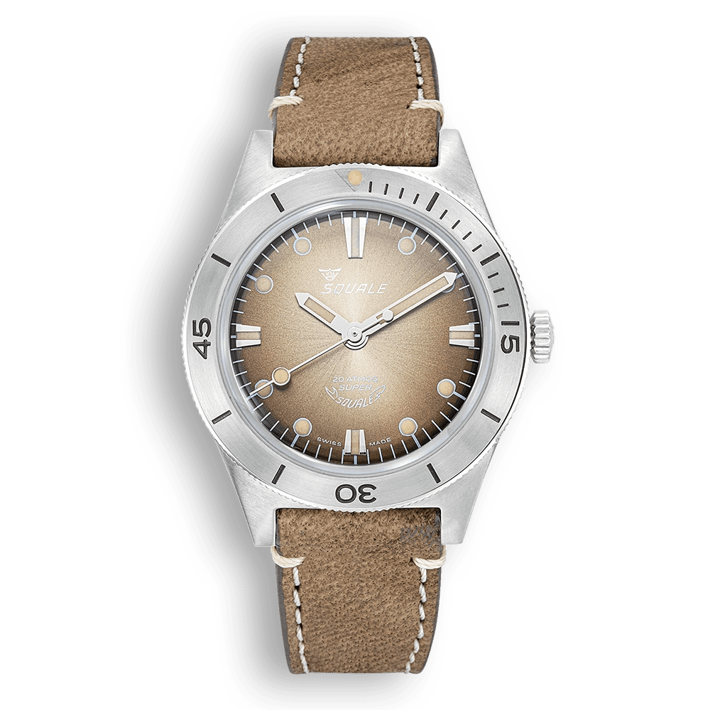 SQUALE SUPER - SQUALE SUNRAY BROWN LEATHER - WATCHH