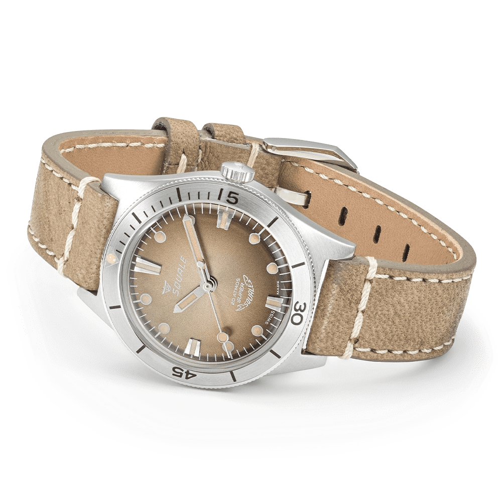 SQUALE SUPER - SQUALE SUNRAY BROWN LEATHER - WATCHH