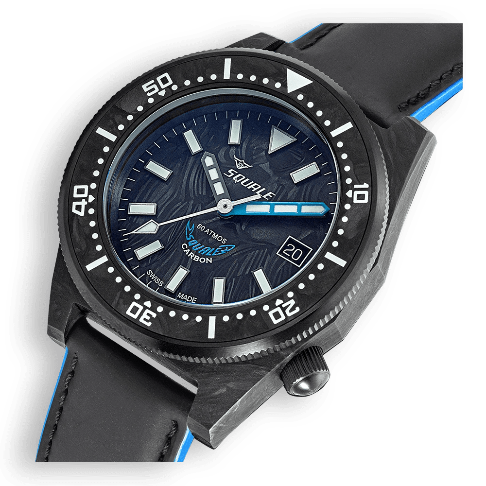 SQUALE T - 183 FORGED CARBON BLUE DATE - WATCHH