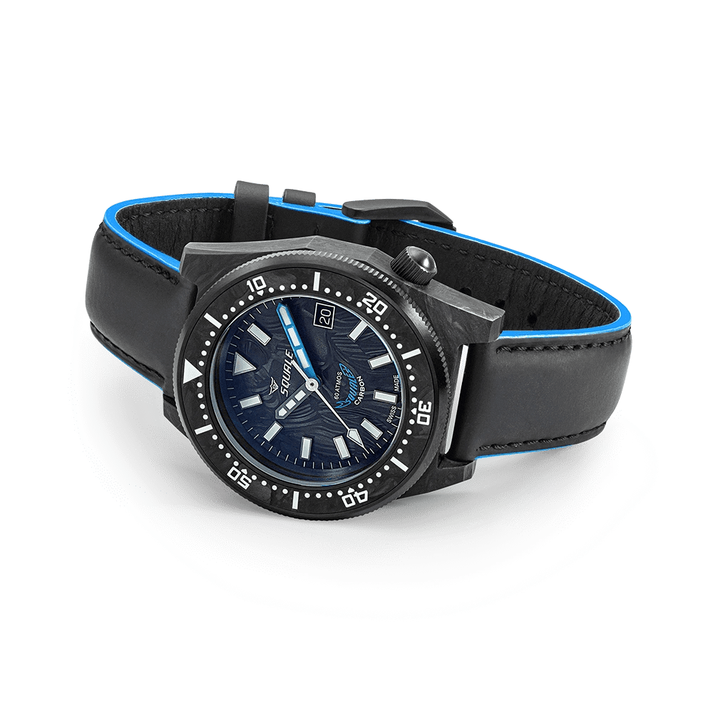 SQUALE T - 183 FORGED CARBON BLUE DATE - WATCHH