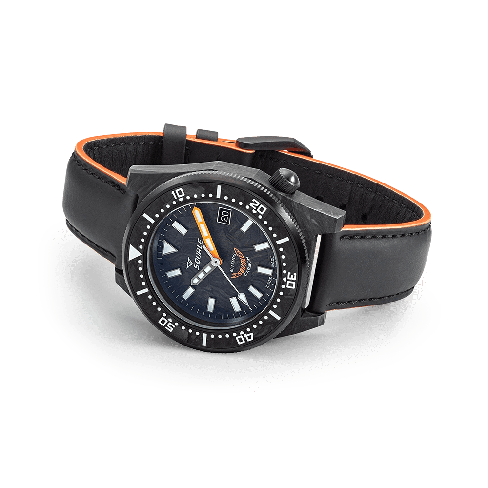SQUALE T - 183 FORGED CARBON ORANGE DATE - WATCHH