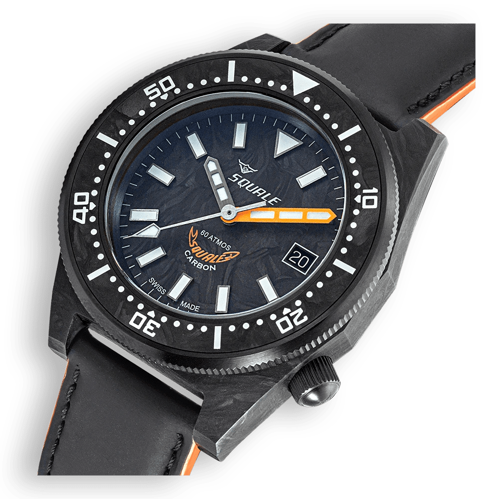 SQUALE T - 183 FORGED CARBON ORANGE DATE - WATCHH