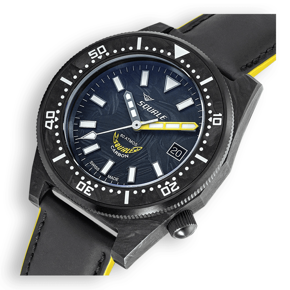 SQUALE T - 183 FORGED CARBON YELLOW DATE - WATCHH
