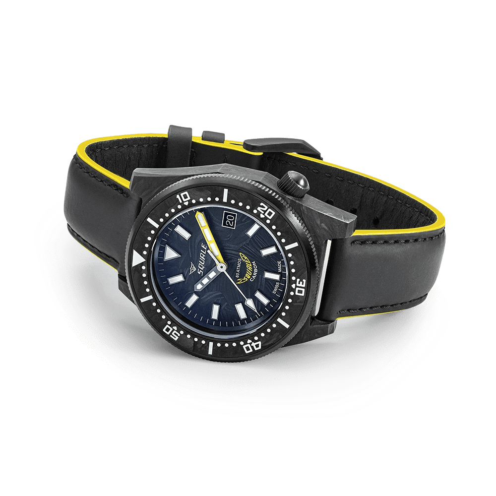 SQUALE T - 183 FORGED CARBON YELLOW DATE - WATCHH