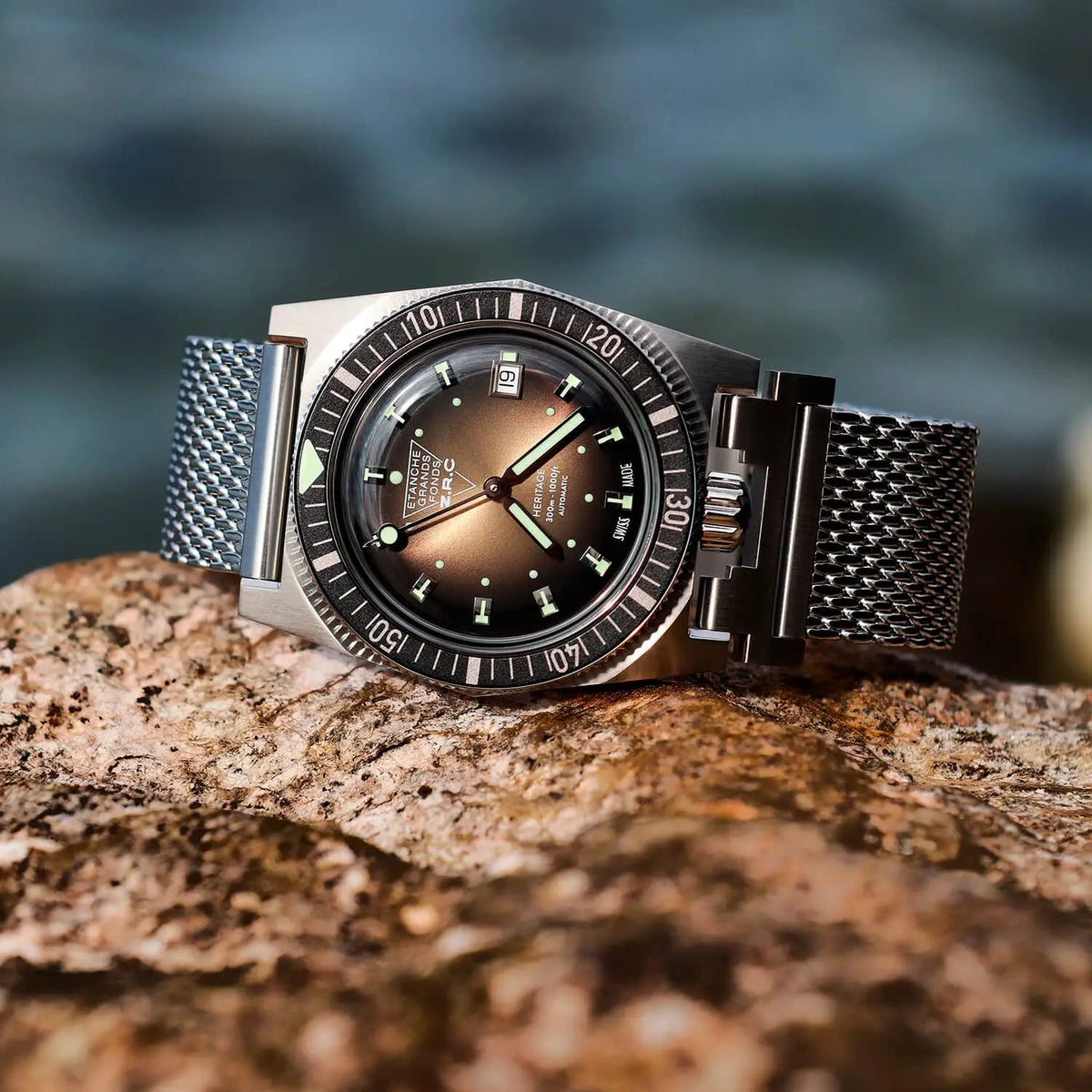ZRC HERITAGE CHESTNUT MESH DATE watch