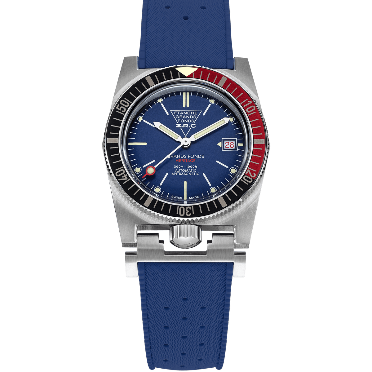 ZRC HERITAGE PEPSI BLUE RUBBER DATE - WATCHH