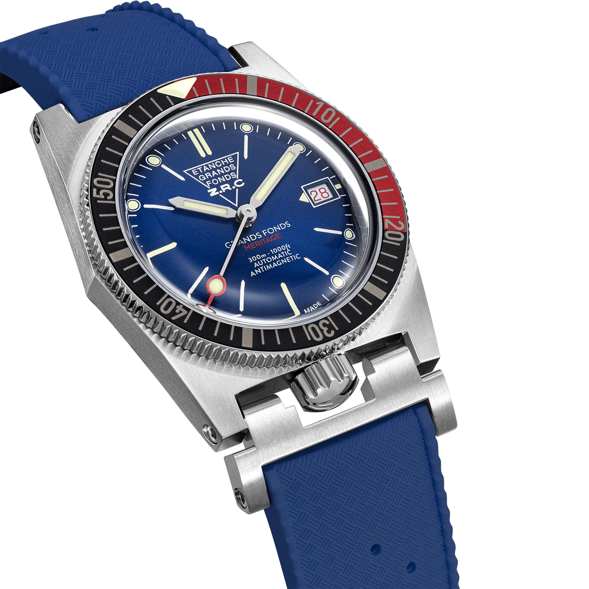 ZRC HERITAGE PEPSI BLUE RUBBER DATE - WATCHH