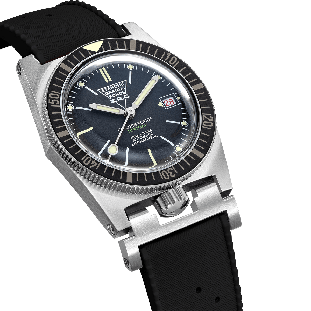 ZRC HERITAGE RÉÉDITION BLACK RUBBER DATE - WATCHH