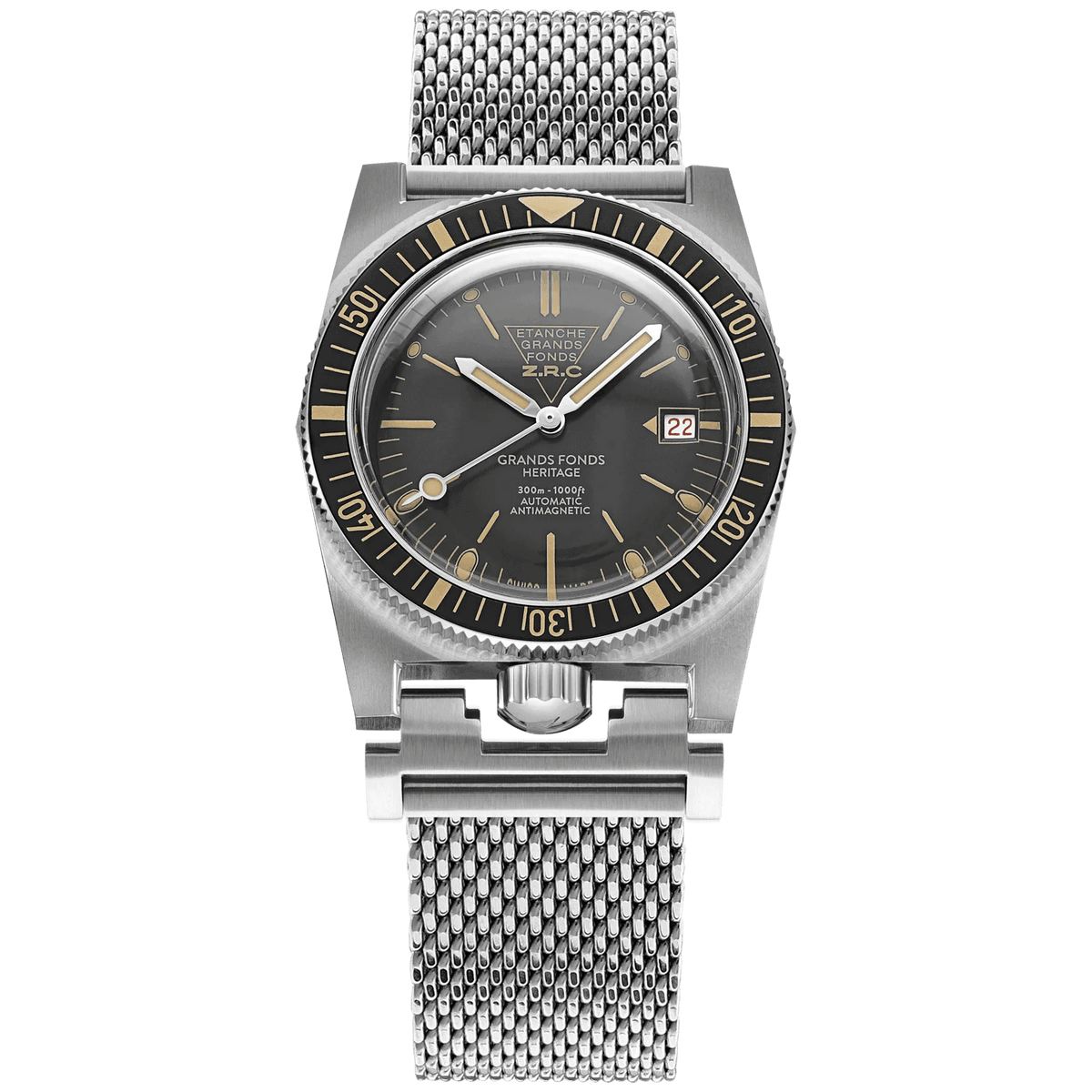 ZRC HERITAGE VINTAGE BLACK MESH DATE - WATCHH