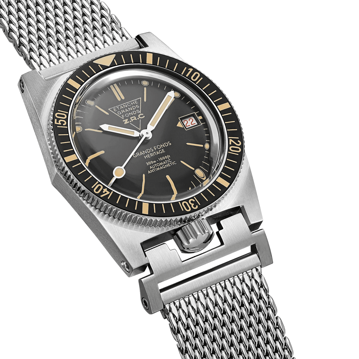 ZRC HERITAGE VINTAGE BLACK MESH DATE - WATCHH