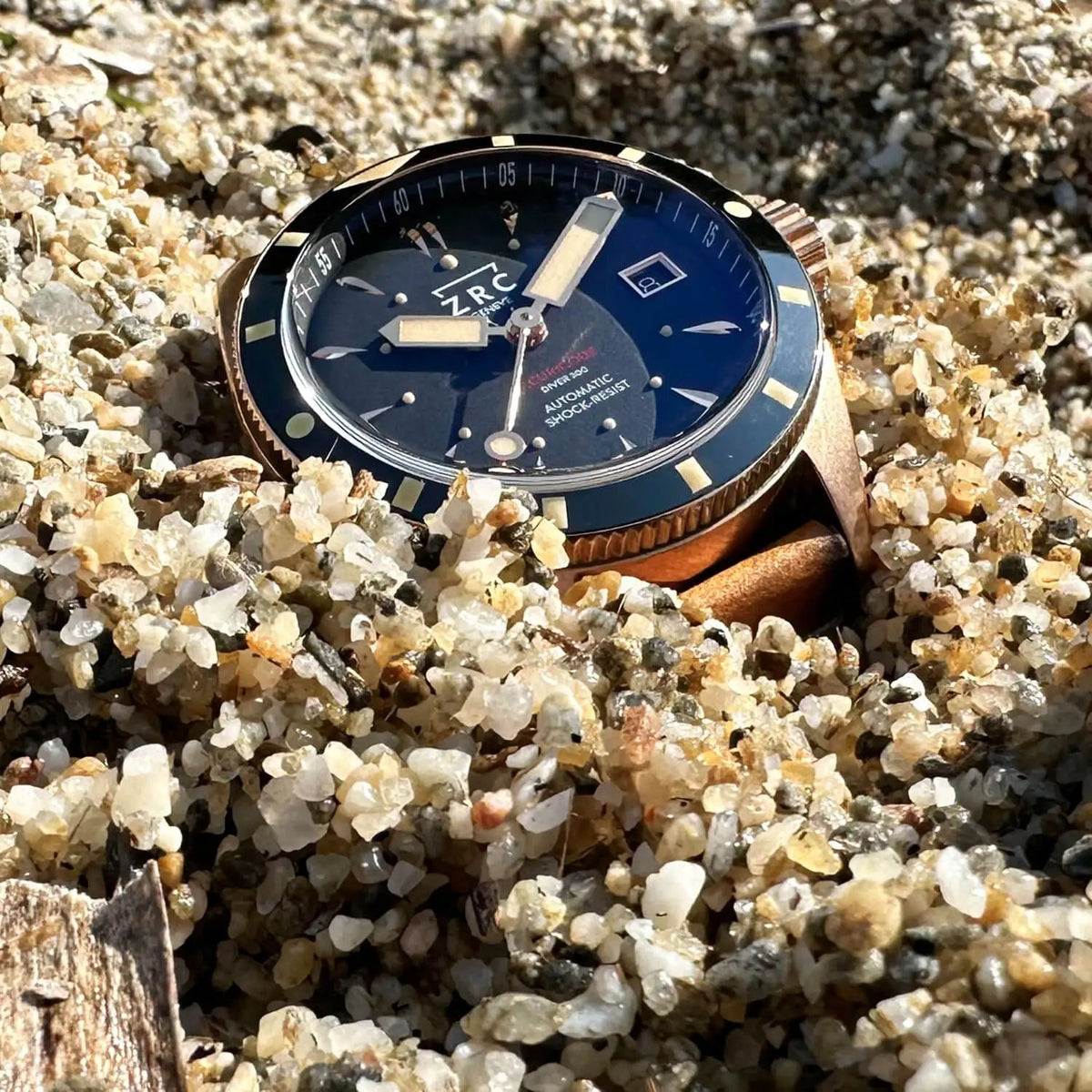 ZRC LIMITED EDITION SECURICODE DIVER300 BRONZE LEATHER DATE - WATCHH