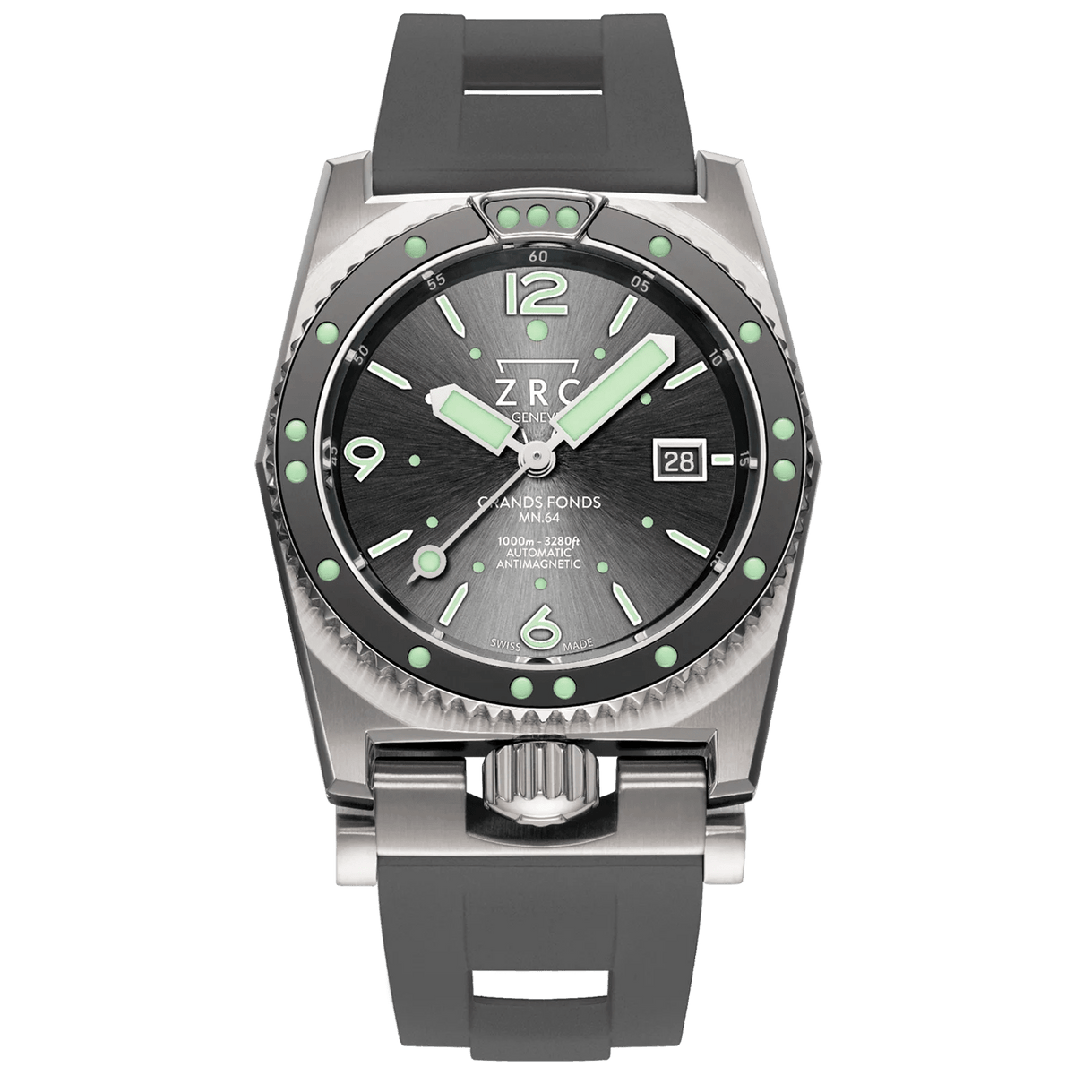 ZRC MN64 RUTHENIUM GREY RUBBER DATE - WATCHH